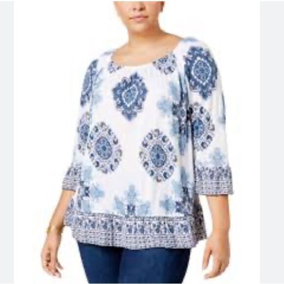 Medallion Pullover Top Size XL INC International Concepts - Picture 9 of 9